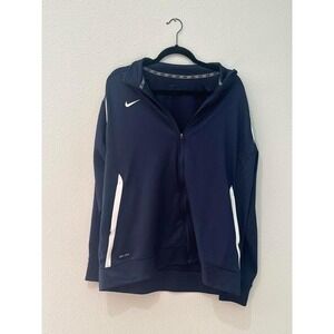 Nike Track Jacket Mens XXL Dri-Fit Blue White Full Zip Athletic Swoosh Logo